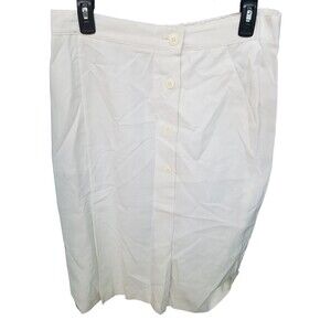 Queens Way to Fashion Womens Size 14 White Solid Button Down Skirt